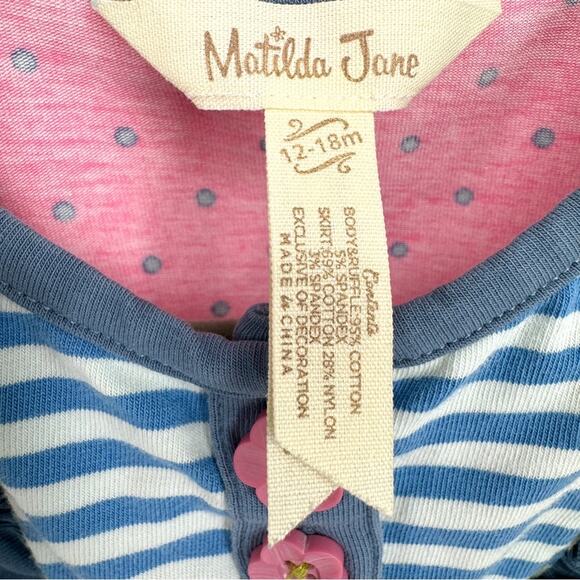 Matilda Jane Girl's Little Sweetie Dress Tea Cups Tea Pots 12-18 M‎ - Picture 6 of 7